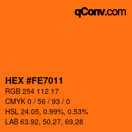 Color code: HEX #FE7011 | qconv.com