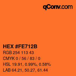 Color code: HEX #FE712B | qconv.com