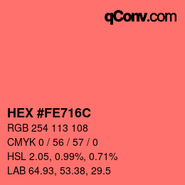 Color code: HEX #FE716C | qconv.com