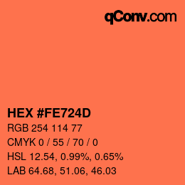 Color code: HEX #FE724D | qconv.com