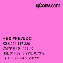 Color code: HEX #FE75DC | qconv.com