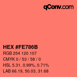 Color code: HEX #FE786B | qconv.com