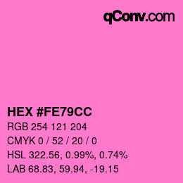 Color code: HEX #FE79CC | qconv.com
