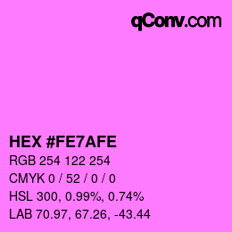 Color code: HEX #FE7AFE | qconv.com