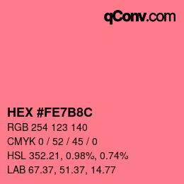 Color code: HEX #FE7B8C | qconv.com