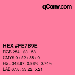 Color code: HEX #FE7B9E | qconv.com