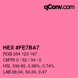 Farbcode: HEX #FE7BA7 | qconv.com