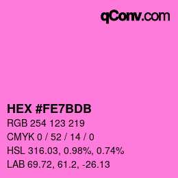 カラーコード: HEX #FE7BDB | qconv.com