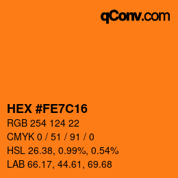 Color code: HEX #FE7C16 | qconv.com
