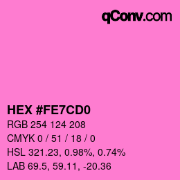 Farbcode: HEX #FE7CD0 | qconv.com