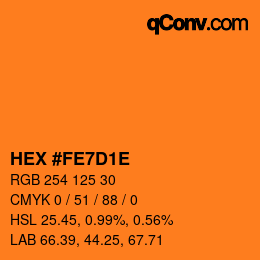 Color code: HEX #FE7D1E | qconv.com