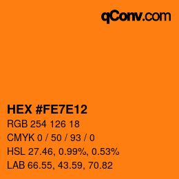 Color code: HEX #FE7E12 | qconv.com