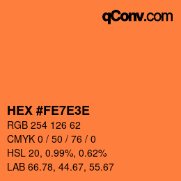 Color code: HEX #FE7E3E | qconv.com