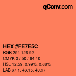 Color code: HEX #FE7E5C | qconv.com