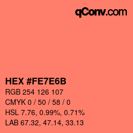 Color code: HEX #FE7E6B | qconv.com