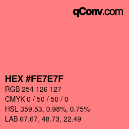 カラーコード: HEX #FE7E7F | qconv.com