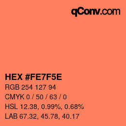 Color code: HEX #FE7F5E | qconv.com