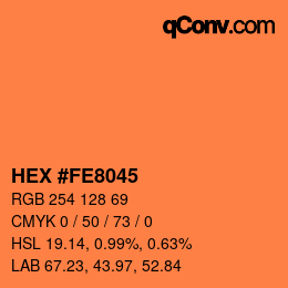 カラーコード: HEX #FE8045 | qconv.com
