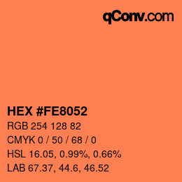 Color code: HEX #FE8052 | qconv.com