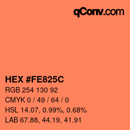 カラーコード: HEX #FE825C | qconv.com