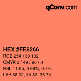 カラーコード: HEX #FE8266 | qconv.com