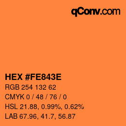 Color code: HEX #FE843E | qconv.com