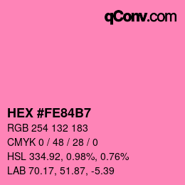 カラーコード: HEX #FE84B7 | qconv.com