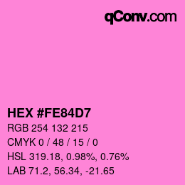 Color code: HEX #FE84D7 | qconv.com