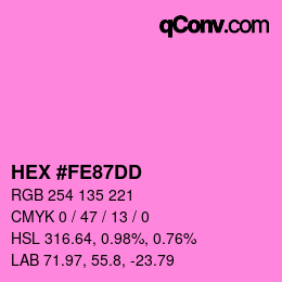 Color code: HEX #FE87DD | qconv.com