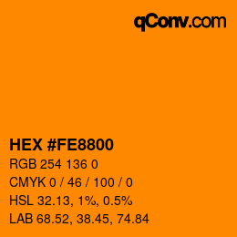 Color code: HEX #FE8800 | qconv.com