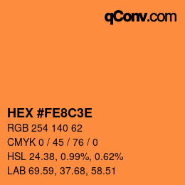 Farbcode: HEX #FE8C3E | qconv.com