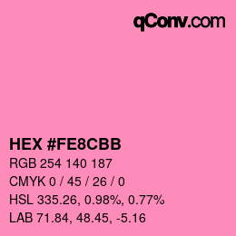 Color code: HEX #FE8CBB | qconv.com