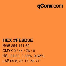 Farbcode: HEX #FE8D3E | qconv.com