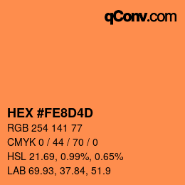 カラーコード: HEX #FE8D4D | qconv.com