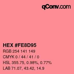 Color code: HEX #FE8D95 | qconv.com