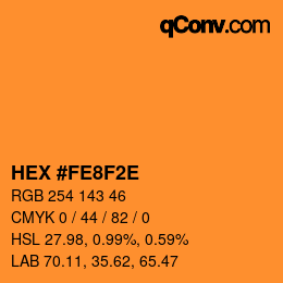 Color code: HEX #FE8F2E | qconv.com