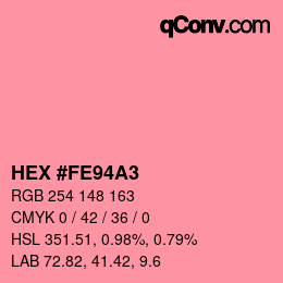 Color code: HEX #FE94A3 | qconv.com