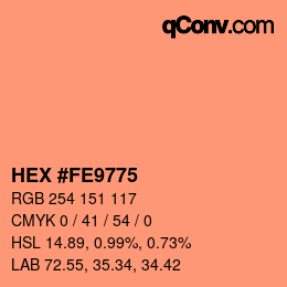 カラーコード: HEX #FE9775 | qconv.com
