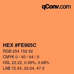 Code couleur: HEX #FE985C | qconv.com