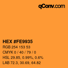 Color code: HEX #FE9935 | qconv.com