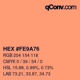 Color code: HEX #FE9A76 | qconv.com