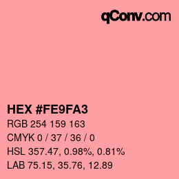 Color code: HEX #FE9FA3 | qconv.com