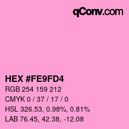 Color code: HEX #FE9FD4 | qconv.com