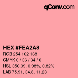 カラーコード: HEX #FEA2A8 | qconv.com