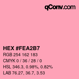 颜色代码: HEX #FEA2B7 | qconv.com