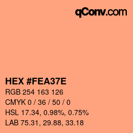 Color code: HEX #FEA37E | qconv.com