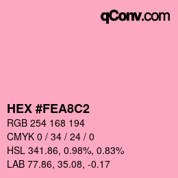 Farbcode: HEX #FEA8C2 | qconv.com