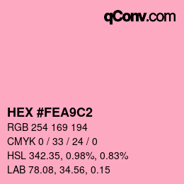 Color code: HEX #FEA9C2 | qconv.com