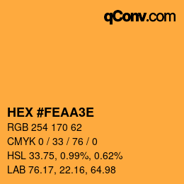 Color code: HEX #FEAA3E | qconv.com