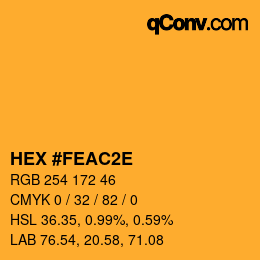 Color code: HEX #FEAC2E | qconv.com